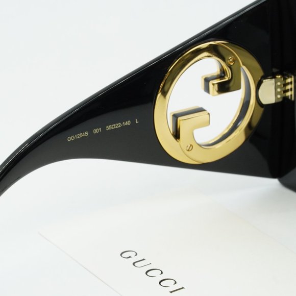 Gucci GG1254S 001 Square Sunglasses - Black/Grey - Picture 9 of 12